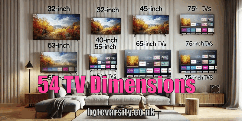 54 tv dimensions